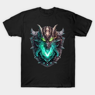 Glowing Alien Dragon Head Shield T-Shirt